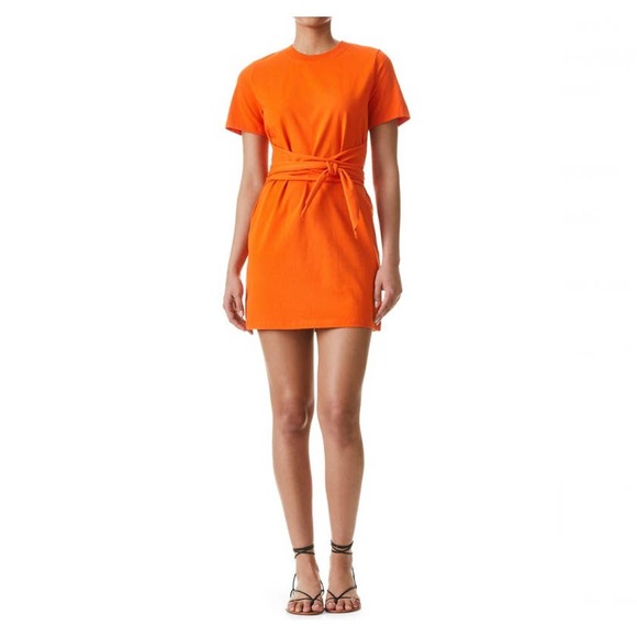 Alice + Olivia Evie Wrap T-Shirt Dress Orange Size M - Picture 2 of 11